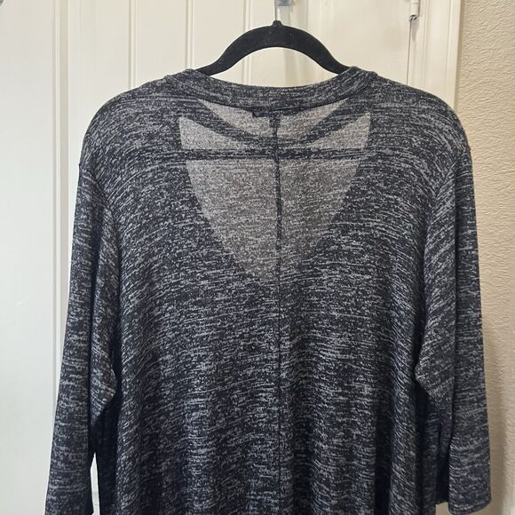 Try This Gray Heathered Space Dye Long Sleeve V Neck Dress Womens Size 2X - Picture 8 of 10